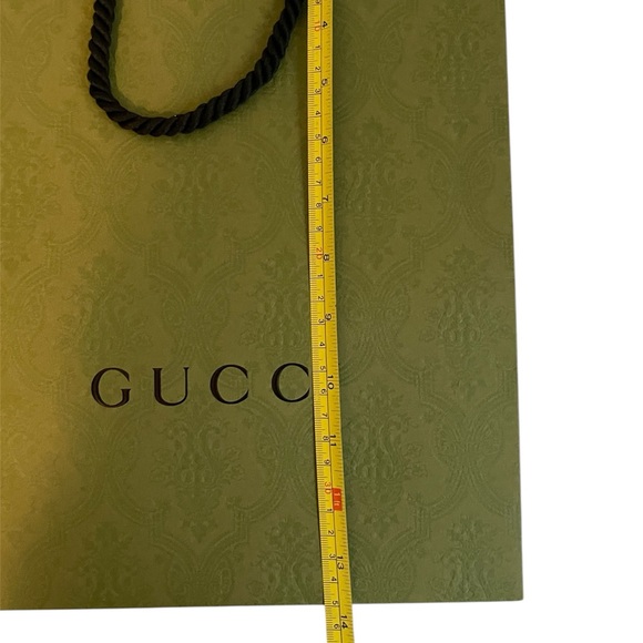 Authentic GUCCI Limited Edition Green Brocade gift Shopping Bag 13.5" X 10"x5.5” - Picture 14 of 16